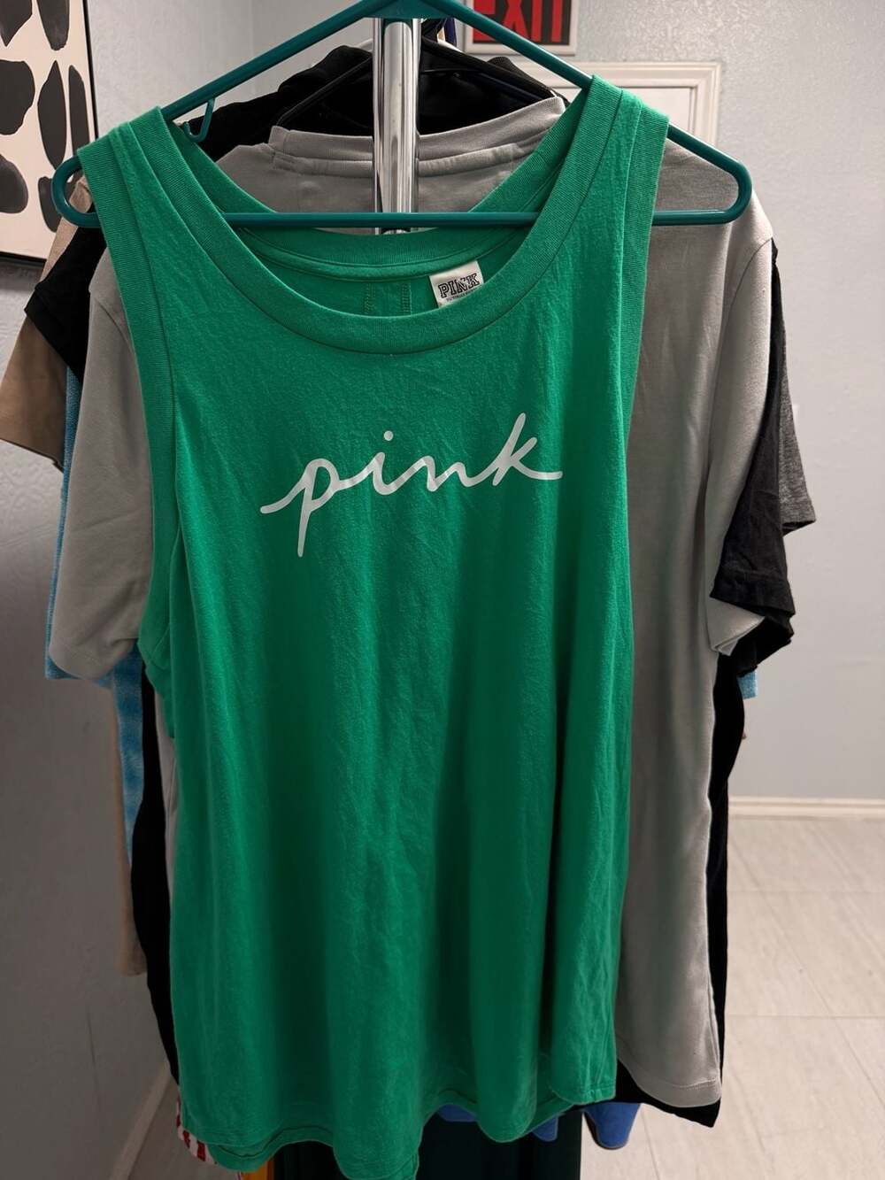 Victoria's Secret PINK Green Tank Top Size Large